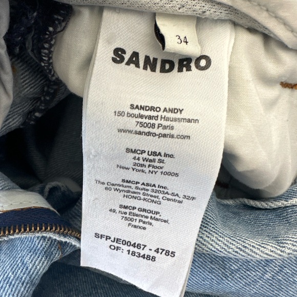 Sandro Wide Leg Jeans Blue Denim High Waist Size 34 - Picture 12 of 13